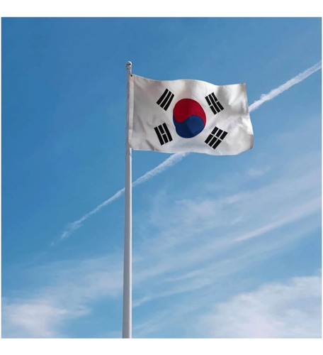 Bandera De Corea Del Sur De Nylon Bordada 150x90 Cm Premium
