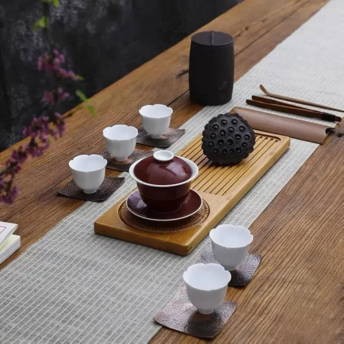 Exquisita Bandeja De Té De Bambú: Elegante Tabla 41cmx15cm