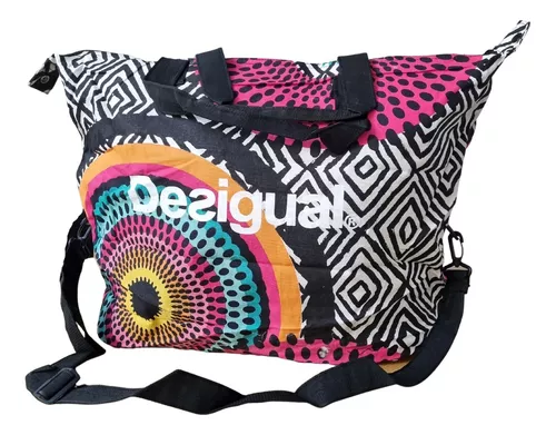 Cartera Bolso Tote Gigante Neoprene Cierre Tropical Mujer