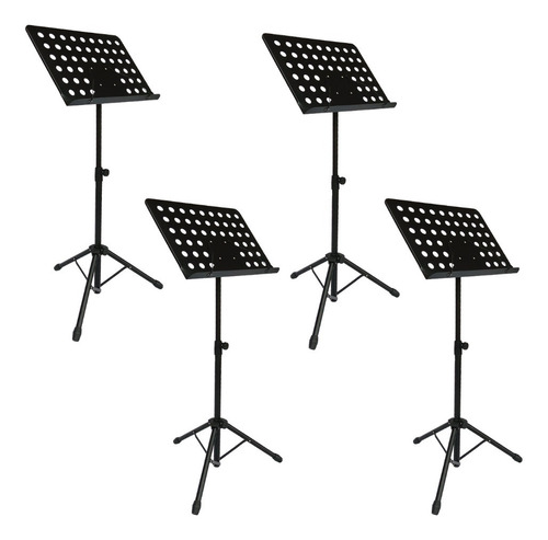 Kit 4 Estante De Partitura Maestro Standard Black Ms-2