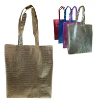 Comprar 100 Pack Bolsas Reutilizables Metalicas Texturizada Dorada