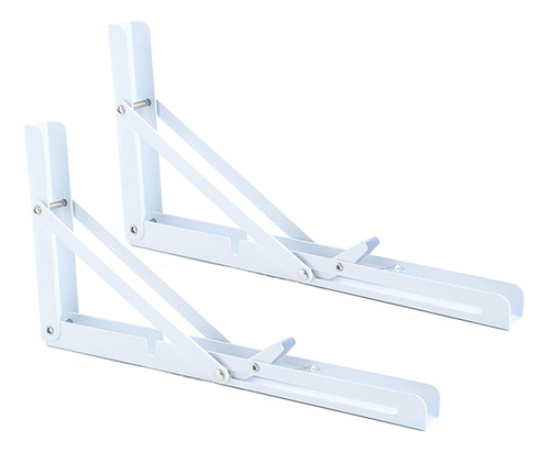 2 Soportes Plegables Para Estantes, Blanco 12 Pulgadas