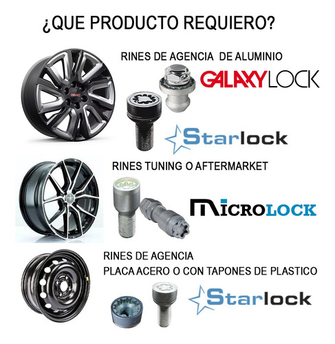 Set 4 Tuercas Seguridad Gm S10 Max Galaxylock