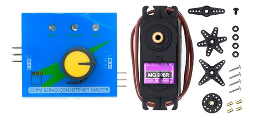 Kit Servomotor Mg996r 180° 11kg/cm + Multitester 3c Esc Ccpm