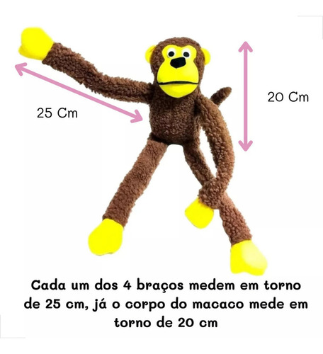 Brinquedo Pet Macaco De Pelúcia - Chalesco Para Cães Caco