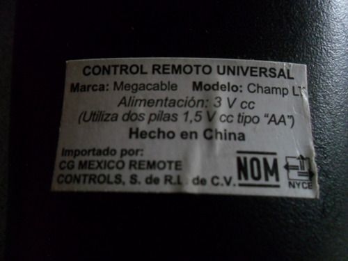 Control Remoto Megacable Original Urc2030 Combo