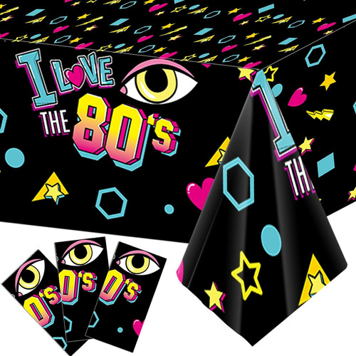 80s Party Tablecloth Set Of 3, Back To 80s Birthday Party T