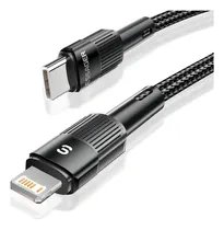 Comprar Cable Carga Rápida De 2 Metros Reforzado Para iPhone iPad Color Negro Acero (usb-c A iPhone)