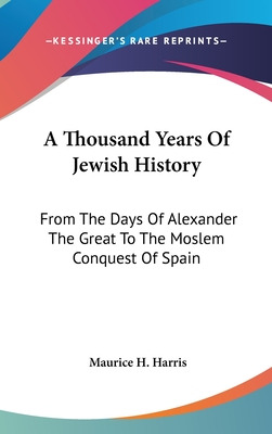 Libro A Thousand Years Of Jewish History: From The Days O...