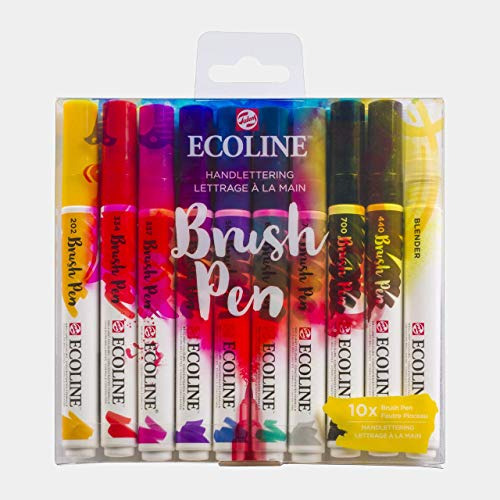 Ecoline - Set De 9 Rotuladores Punta Pincel Y 1 Batidora