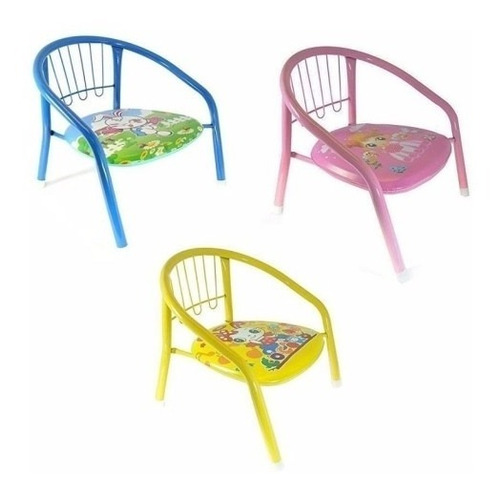 Silla Niños Niñas Metálicas Varios Colores Y Diseño