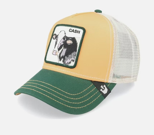 Gorra Goorin Bros Cash Cow Vaca Amarilla Con Vicera Verde