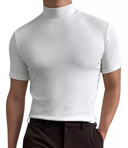 Camiseta De Lana Merino Con Cuello Alto Para Hombre, Pure Wo