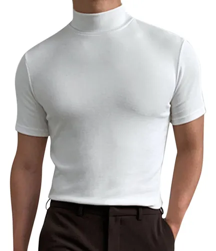 Camiseta De Lana Merino Con Cuello Alto Para Hombre, Pure Wo