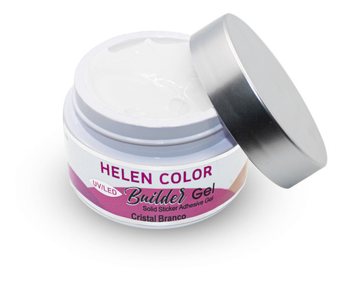 Gel Sólido Led Uv Para Unhas Helen Color Builder, Branco 15g