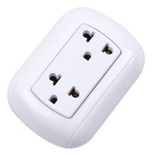 Tomacorriente Doble Universal 2polos Tierra Oval Opalux 10a
