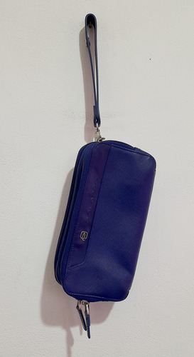 Cartera Piquadro De Mano Con Correa Regulable Azul Oscuro Lisa Níquel Azul Oscuro (Usado)