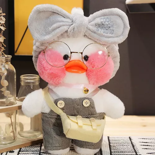 Pato de pelucia Lalafanfan Cafe Mimi 30cm Kawaii Tiktok