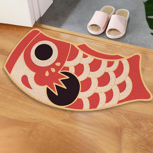 Para Felpudo Japonés Koi Para Exteriores, Felpudo Rojo