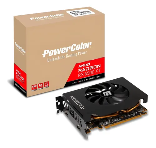 Placa Gráfica Powercolor Amd Radeon Rx 6500 Xt Itx 4gb Gddr6