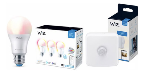Pack 3 Focos Inteligentes Wiz + Sensor De Movimiento Luz Rgb (Usado)