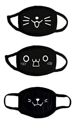 Cute Cat Party Kawaii Masks Anime Kaomoji Mascarilla Fa...