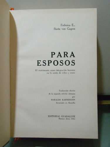 Adp Para Esposos Baron Von Gagern / Ed Guadalupe 1964 Bs. As
