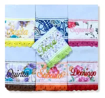 Comprar Panos De Prato Bordados Com Dias Da Semana - 7 Panos.
