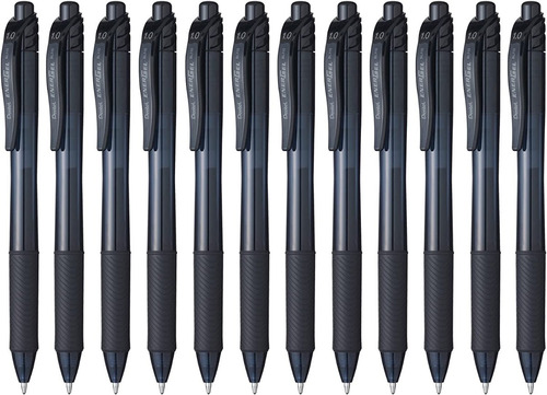 6 Plumas De Gel Pentel Energel Punto Medio 1.0mm Azul/negra