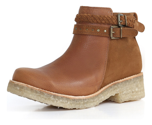 Botin Kebba Mujer Crepe Calixto Texas/renob. Tostado