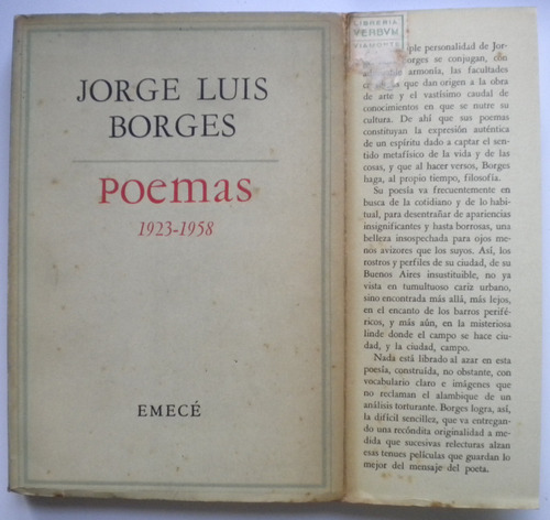Borges Jorge Luis / Poemas 1923-1958 / Intonso Casi En Su To