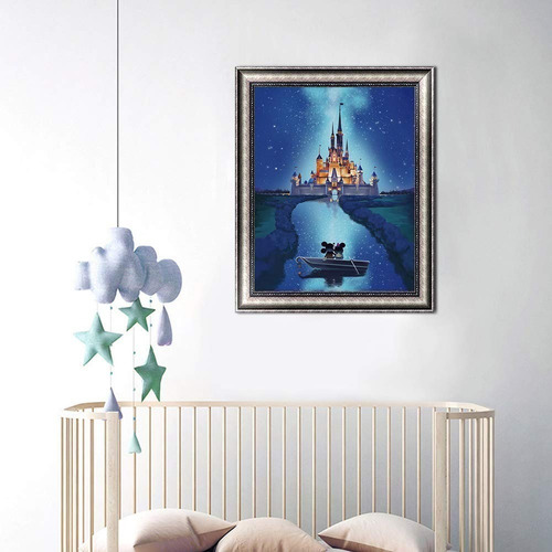 Imagen 3 de 5 de 5d Diamond Painting Castillo Disney Diam Cuadrado 40x50 Cms