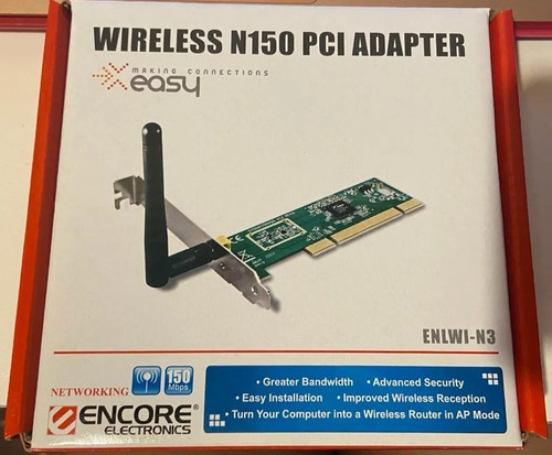 Imagen 1 de 3 de Placa Wifi Pc Escrit. Wireless N150 Pci Adapter - Aj Hogar