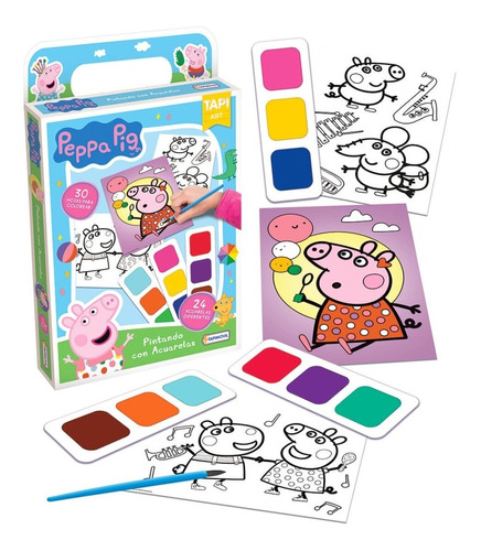 Set De 24 Acuarelas Magicas Peppa Pig - Tapimovil Color Multicolor