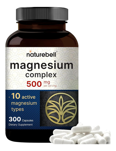 Magnesio Complex 10 Tipos En 1  500 Mg 300 Capsulas