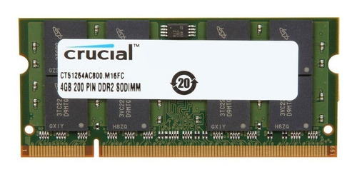 Memoria Ram Crucial Ddr2 4gb Pc2-6400 800mhz Sodimm Lapt Amd