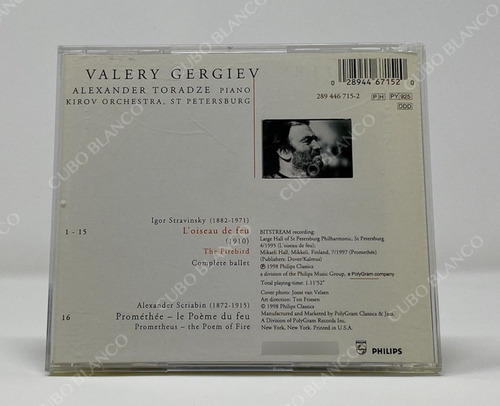 Stravinsky, scriabin - The Firebird, Prometheus Cd 1998 (Usado)