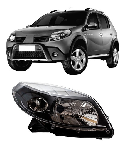 Optica Renault Sandero Stepway 2009 2010 2011 Fondo Negro