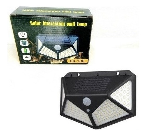 Le Mini Foco Solar 100led Bk100 Sen/mov Gran Angulo Ecoffice