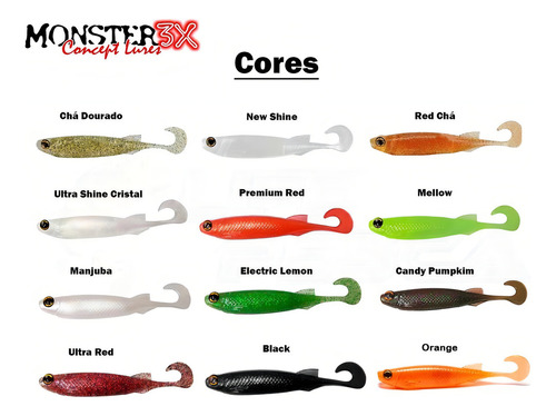 Isca Artificial Monster 3x E-shad 12cm - Cor - Mellow 5 Pçs