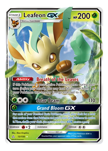 Cartas Pokemon Leafeon Gx 13/156 Near Mint Chacarita