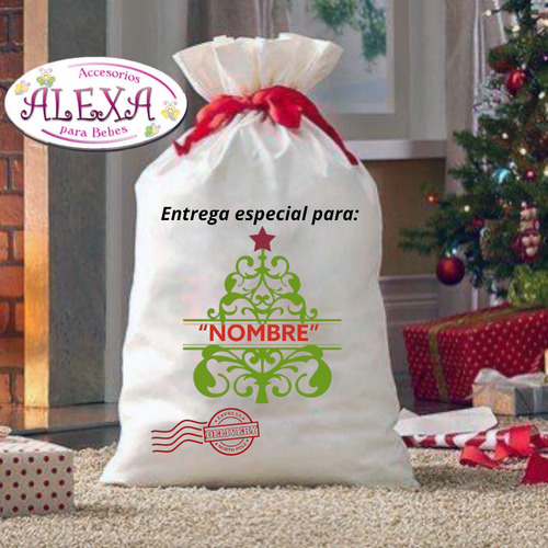 Costal Morral Navideño De Regalos Arbol De Navidad Nombre Ch