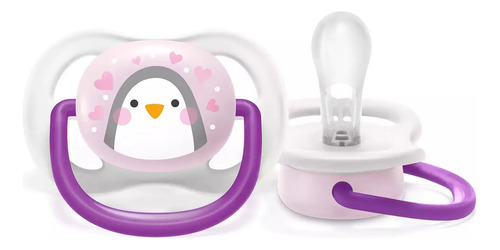 Chupeta Ultra Air Philips Avent 0-6 Meses Pinguim Rosa 1 Un