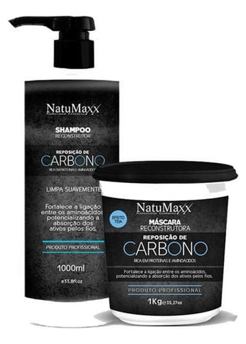 Reposição De Carbono Shampoo 1l E Máscara 1k Natumaxx