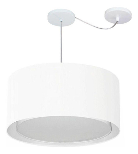 Lustre Pendente Cilíndrico Md-4315 50x30cm Branco - Bivolt