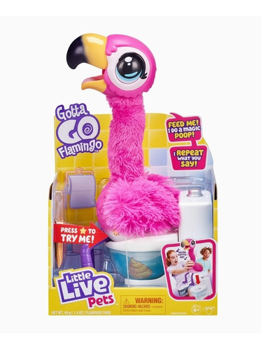 Imagen 1 de 5 de Little Live Pets Gotta Go Flamingo Peluche Interactivo Pedid