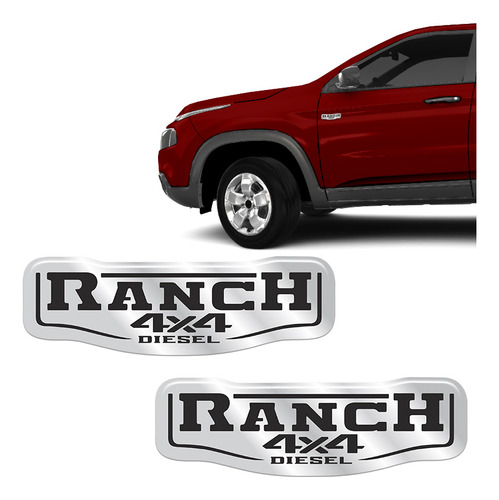 Par De Adesivos Toro Ranch 4x4 Diesel 2018/ Emblema Resinado