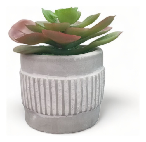 Hermosa Maceta De Ceramica Con Planta Artificial