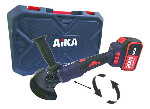 Esmerilhadeira Lixadeira Angular Giratória + 2 Baterias Aika