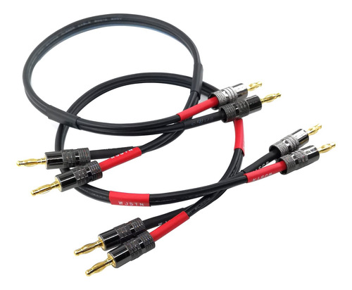 Cable De Altavoz De Enchufe Banana De 3 Pies 12 Awg Ofc